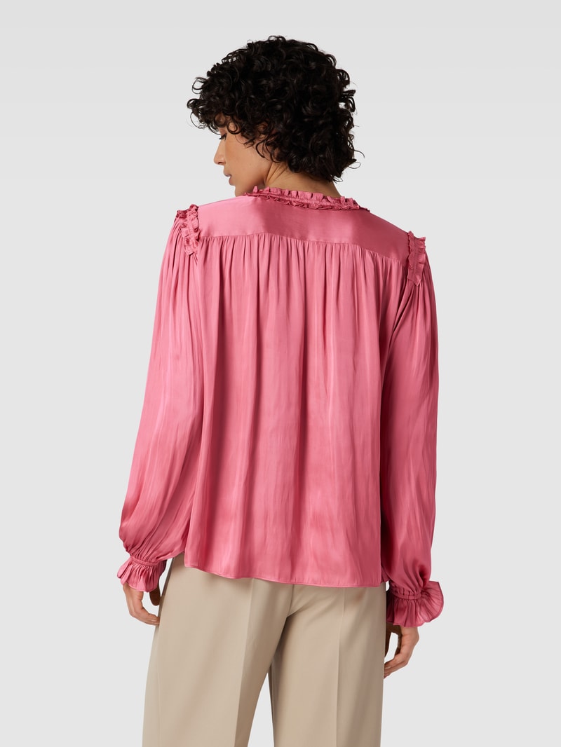 Bluse mit Rüschen in pink