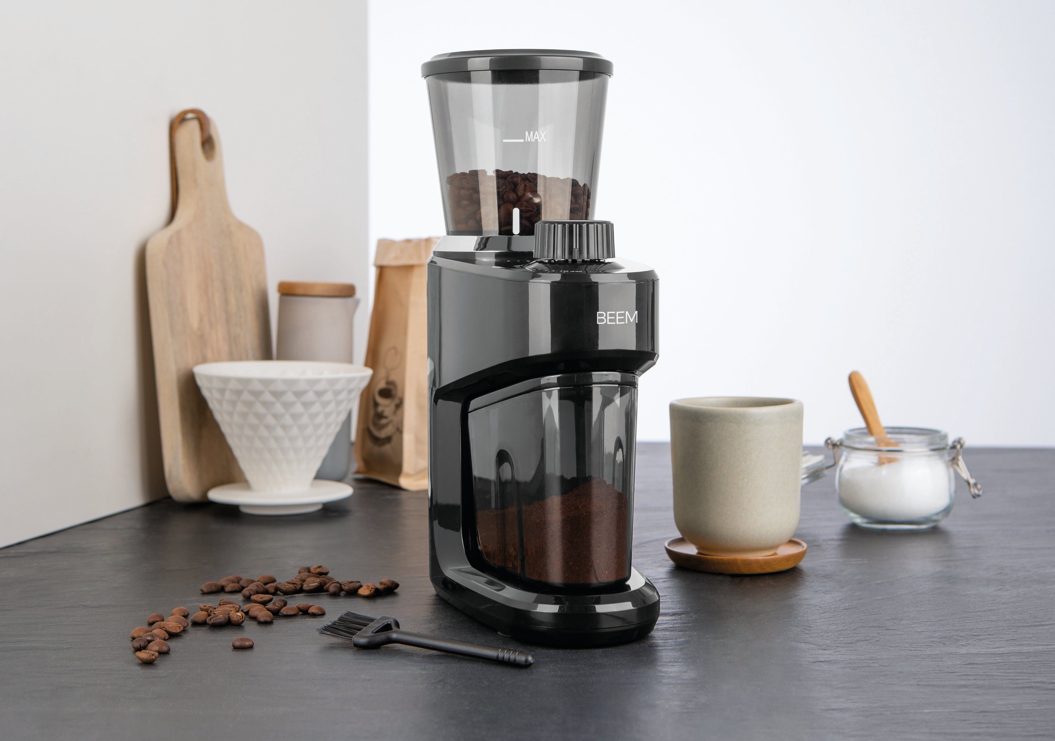 BEEM Kaffeemühle GRIND-Intense, 150 W, Kegelmahlwerk, 160 g Bohnenbehälter