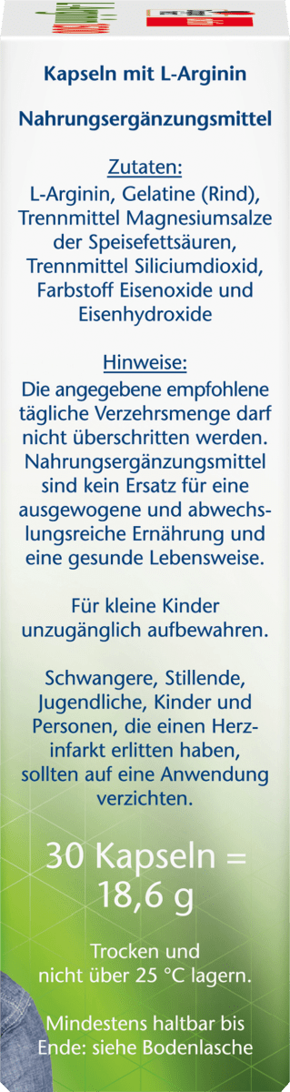 L-Arginin Kapseln, 30 St., 18,6 g