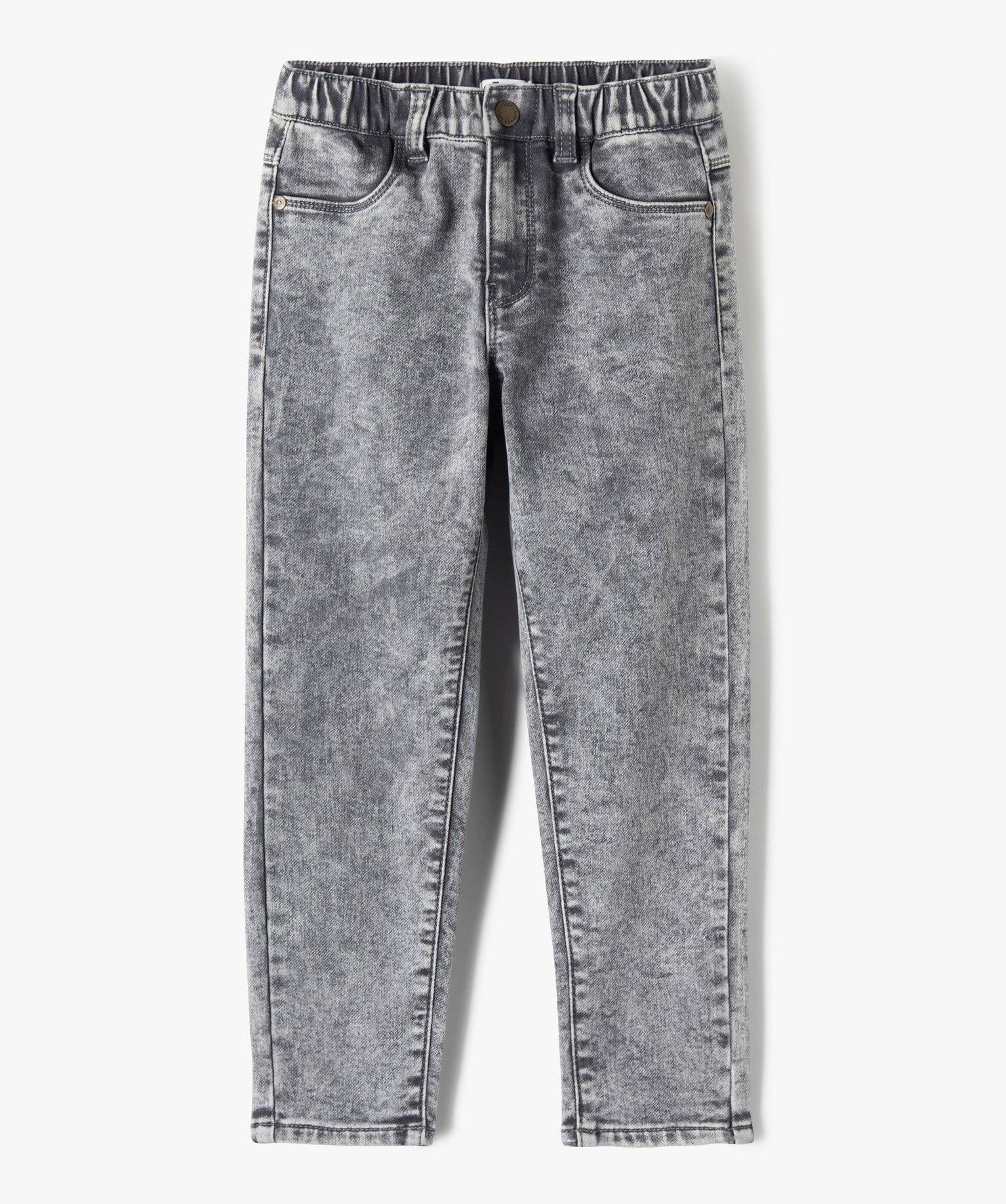 Jean coupe ballon avec taille élastique Garçon gris | GEMO