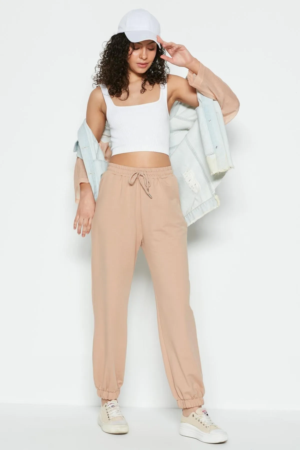 C&City  Jogger Elastic Sports Jogginghose 737 Milchbraun