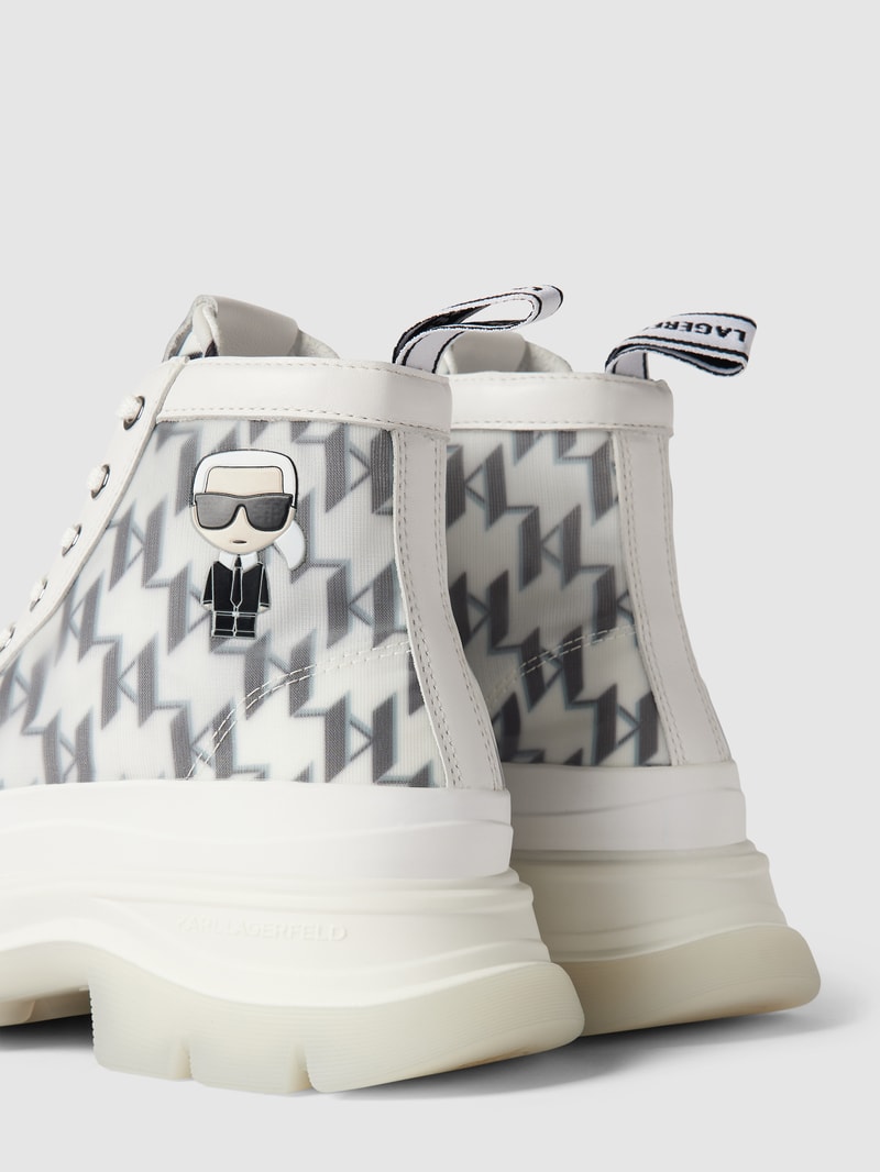 High-Top-Sneaker mit Label-Print Modell 'LUNA' in weiß