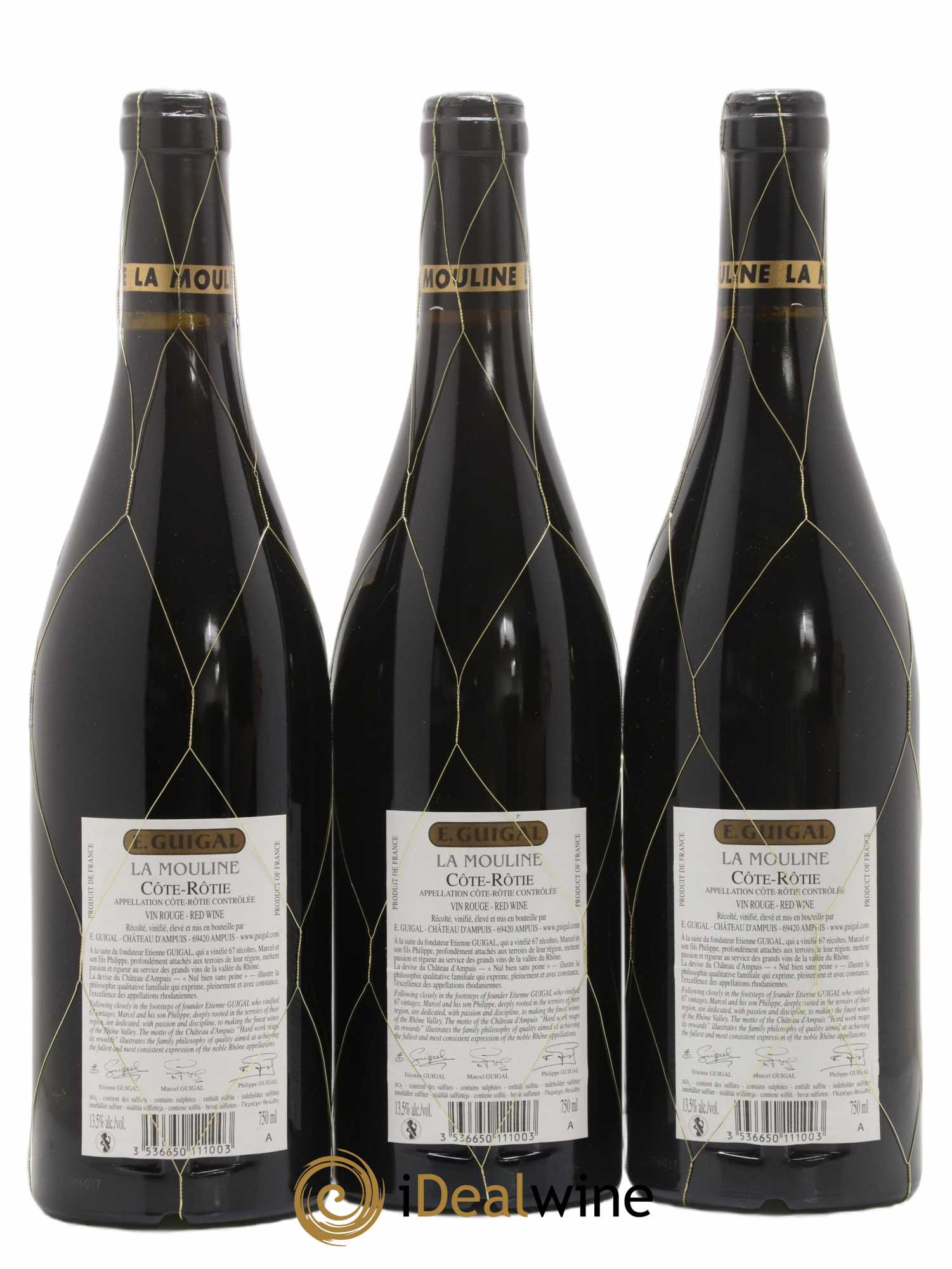 Côte-Rôtie La Mouline Guigal  2012 - Lot de 3 Bouteilles