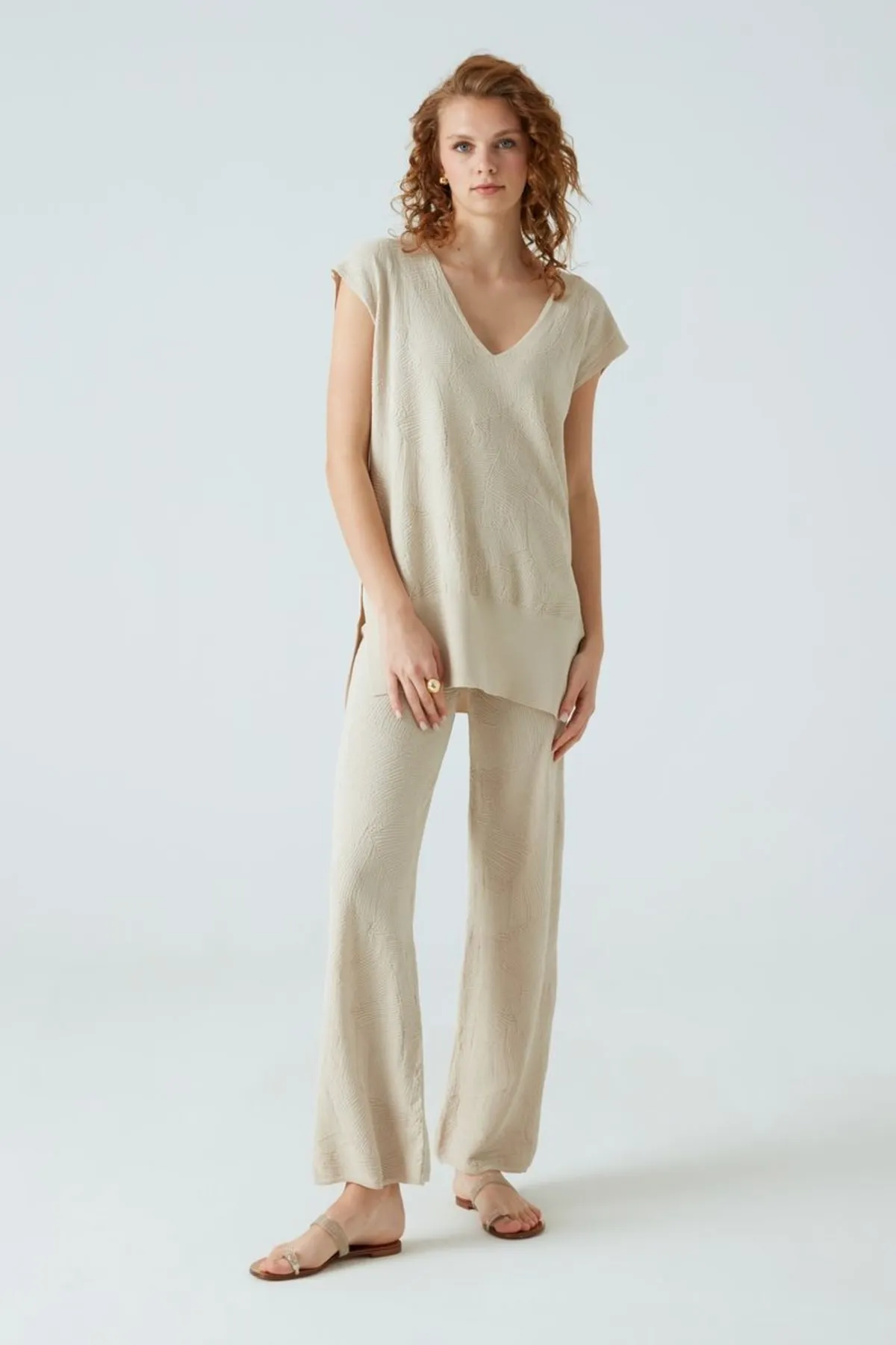 JOIN US  Palazzo-Hose mit Palmblattmuster