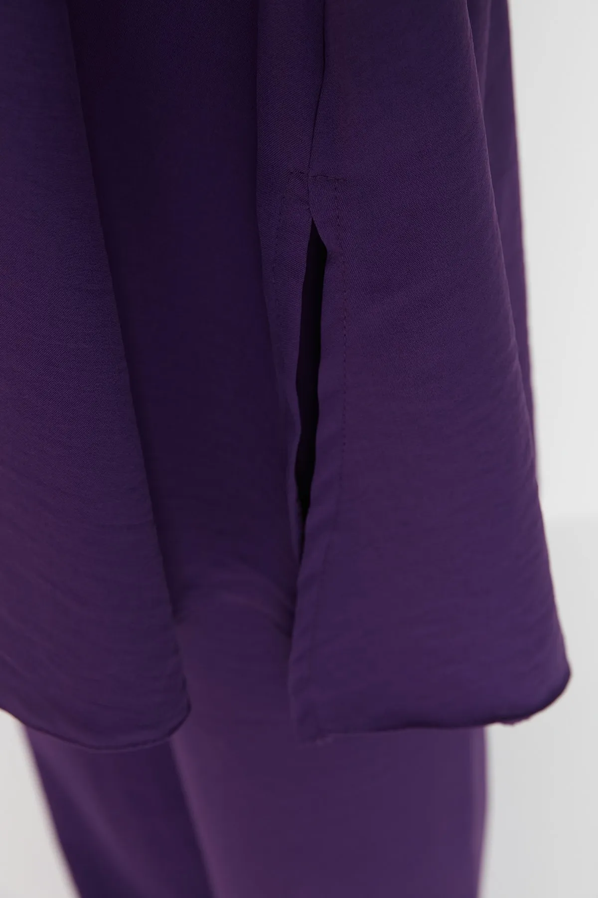 Trendyol Modest  Lila Aerobin Tunika-Hose mit elastischen Ärmeln und weitem Bein, gewebter Anzug TCTSS22US0023