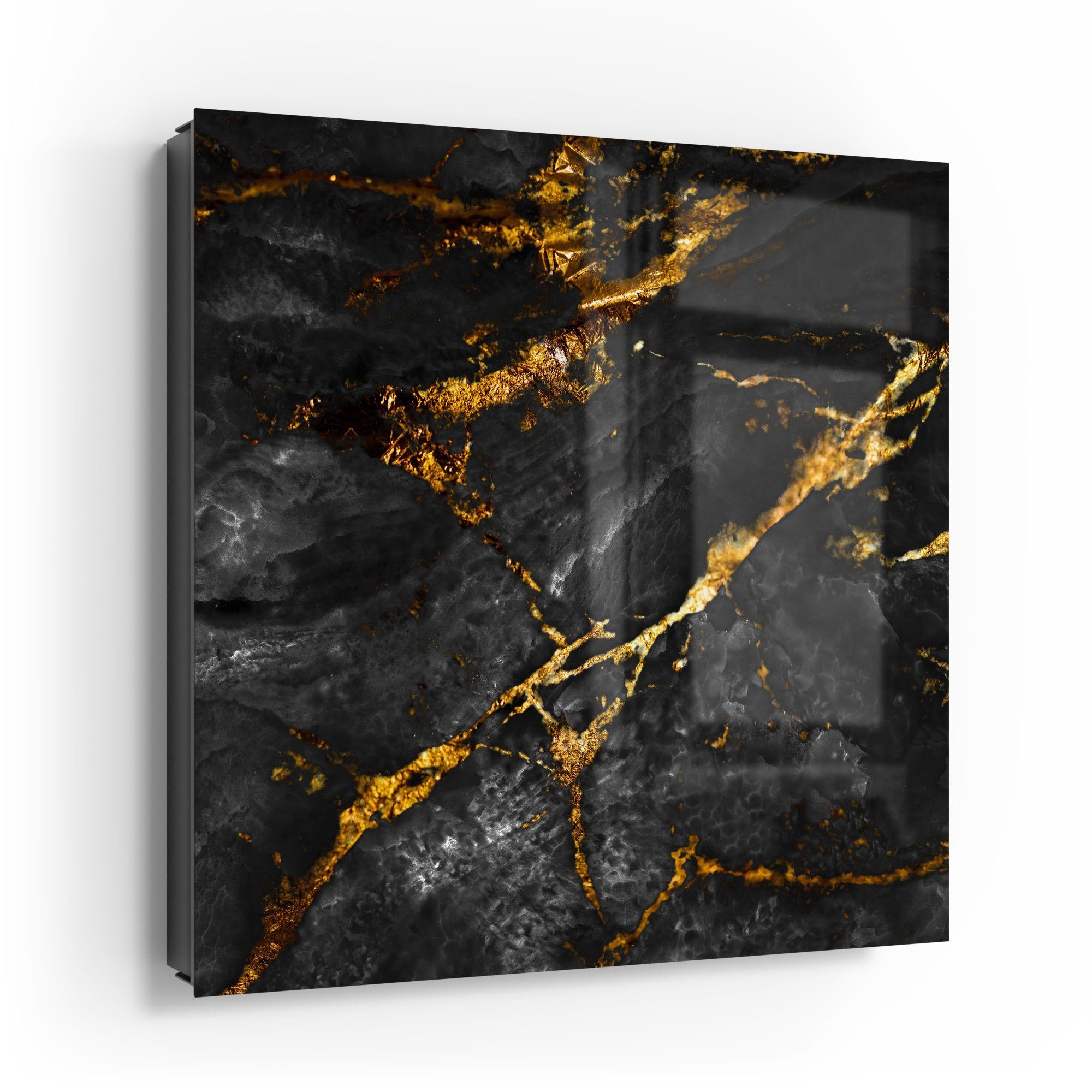 DEQORI Schlüsselkasten 'Veredelter Naturstein', Glas Schlüsselbox modern magnetisch beschreibbar
