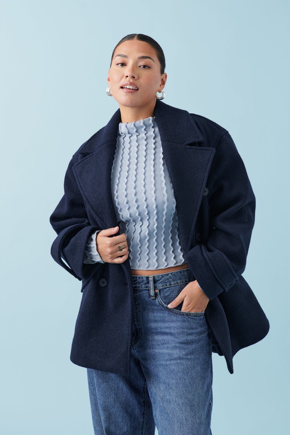 Double breasted peacoat