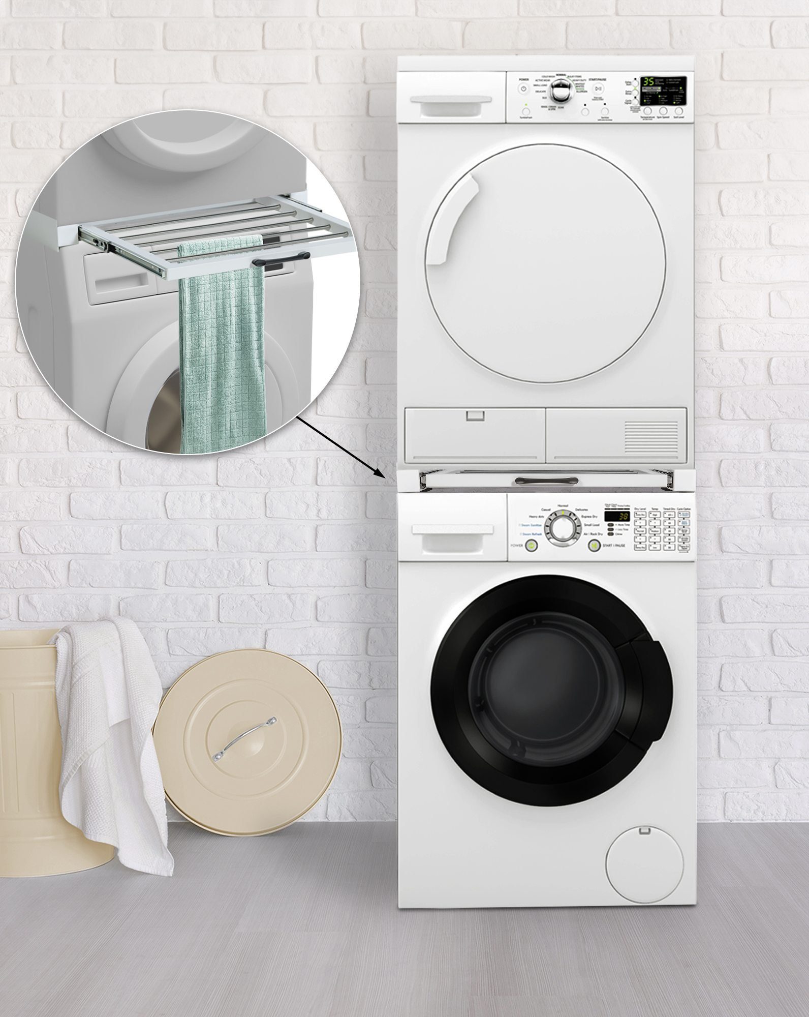 CLP Waschmaschinenuntergestell Sebastian, Verbindungsrahmen aus Stahl