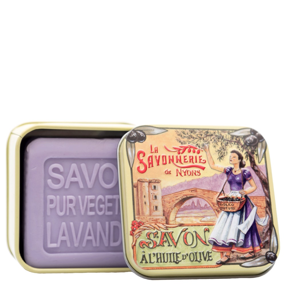 La savonnerie de nyons Savon 100g Lavande et Boîte Métal Pont Savon