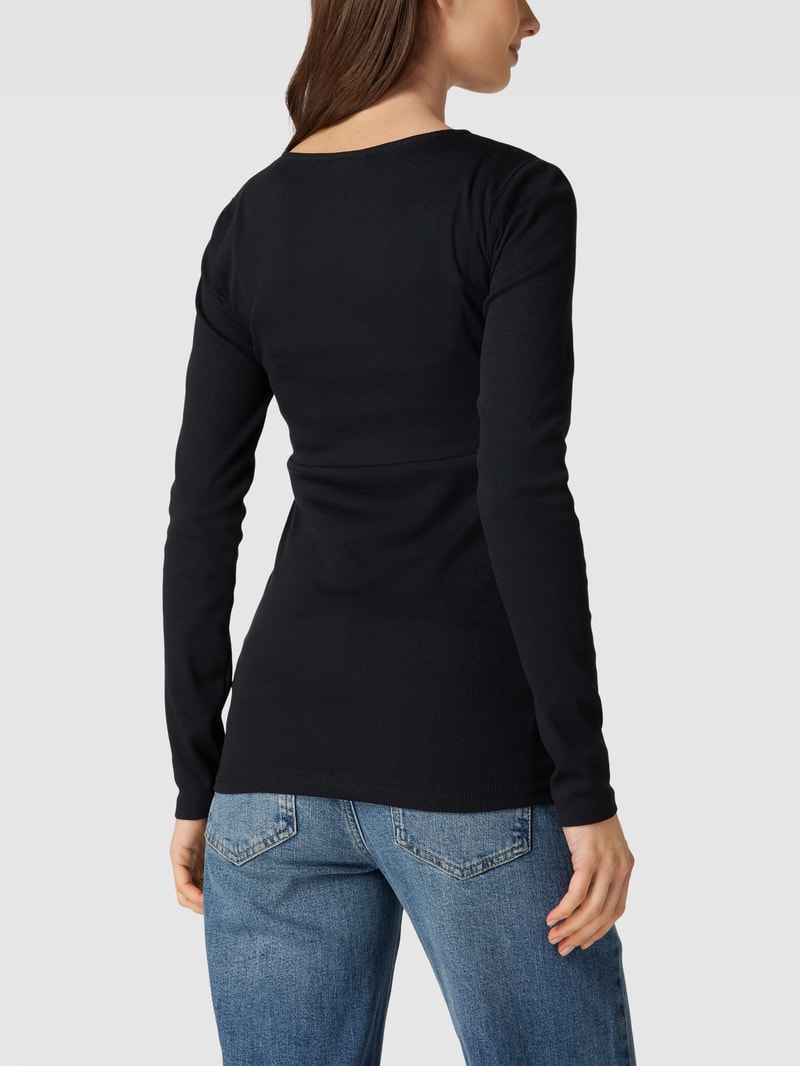 Umstands-Shirt in Ripp-Optik Modell 'ROSINA' in schwarz