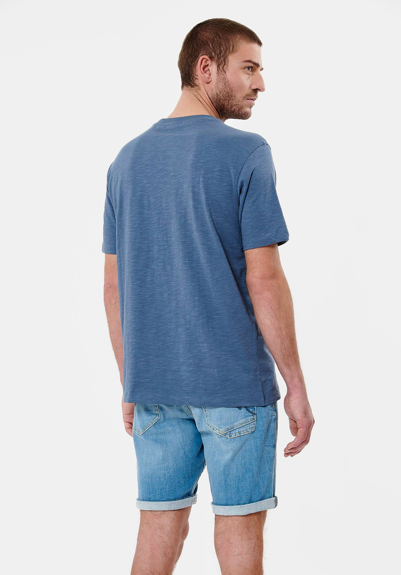 CLAUS  T-shirt bleu tête de mort Homme en 100% coton