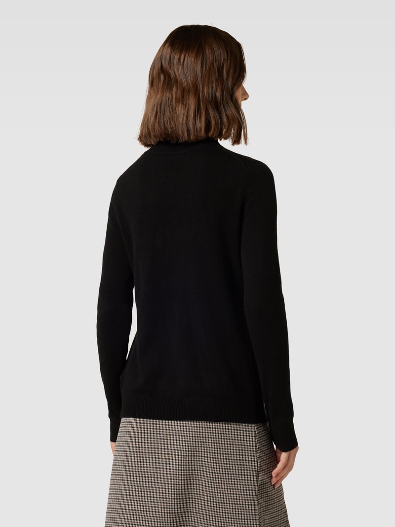 Kaschmirpullover in melierter Optik in schwarz