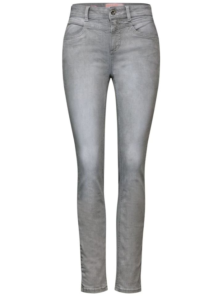 Street One Jeans in light grey random wash günstig kaufen