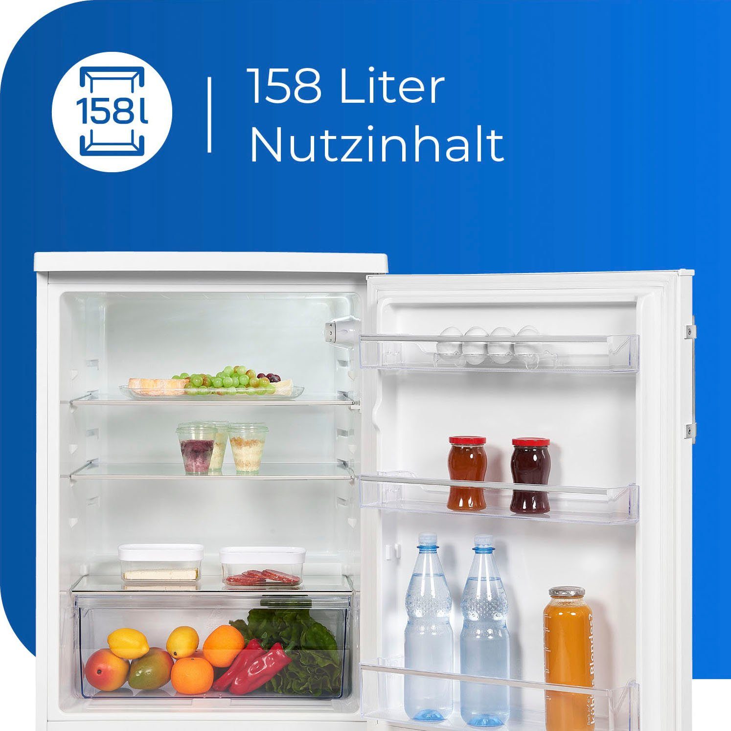 exquisit Vollraumkühlschrank KS18-V-H-170E weiss, 85,0 cm hoch, 60,0 cm breit