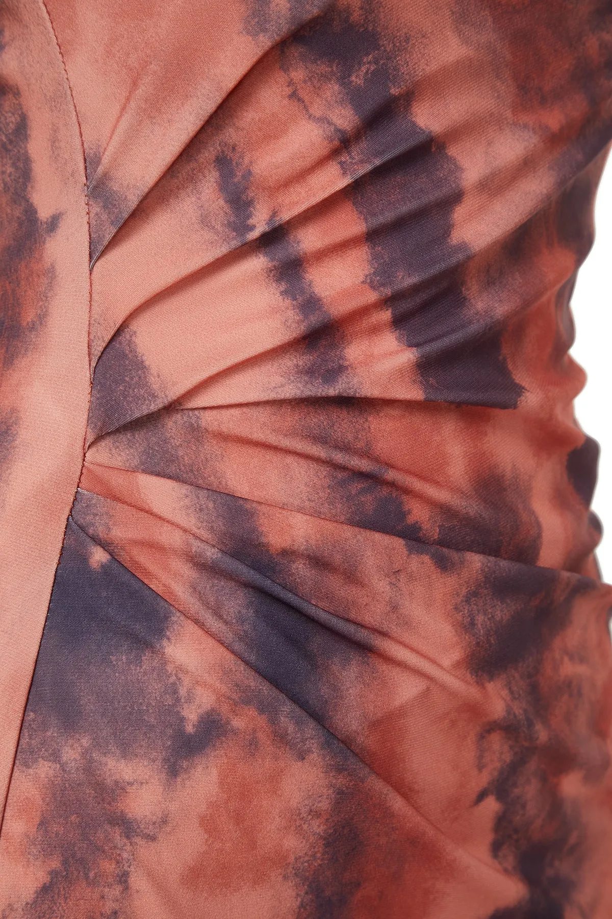 Trendyol Collection  Bedrucktes, tailliertes Midi-Bleistiftkleid aus elastischem Strick mit One-Shoulder-TwOSS23EL01577