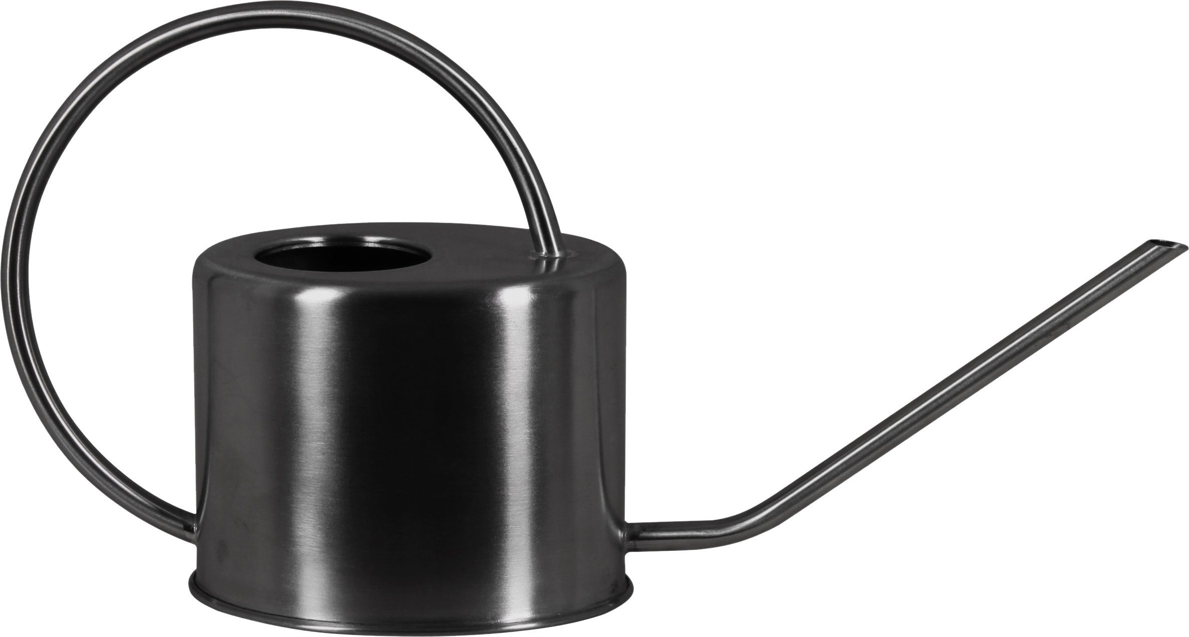 tegawo Gießkanne Edelstahl Gießkanne silber matt lackiert, oval, 1 Liter