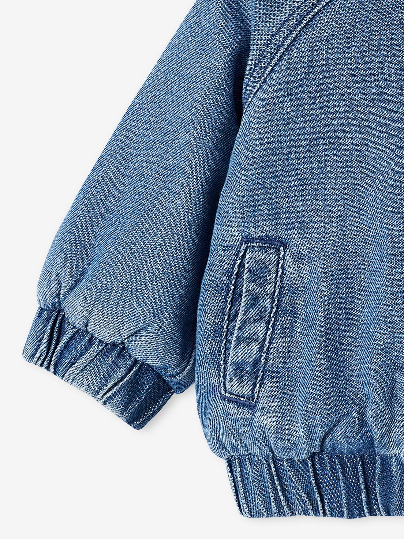 Vertbaudet Warme Baby Jeansjacke mit Recycling-Polyester - blue stone