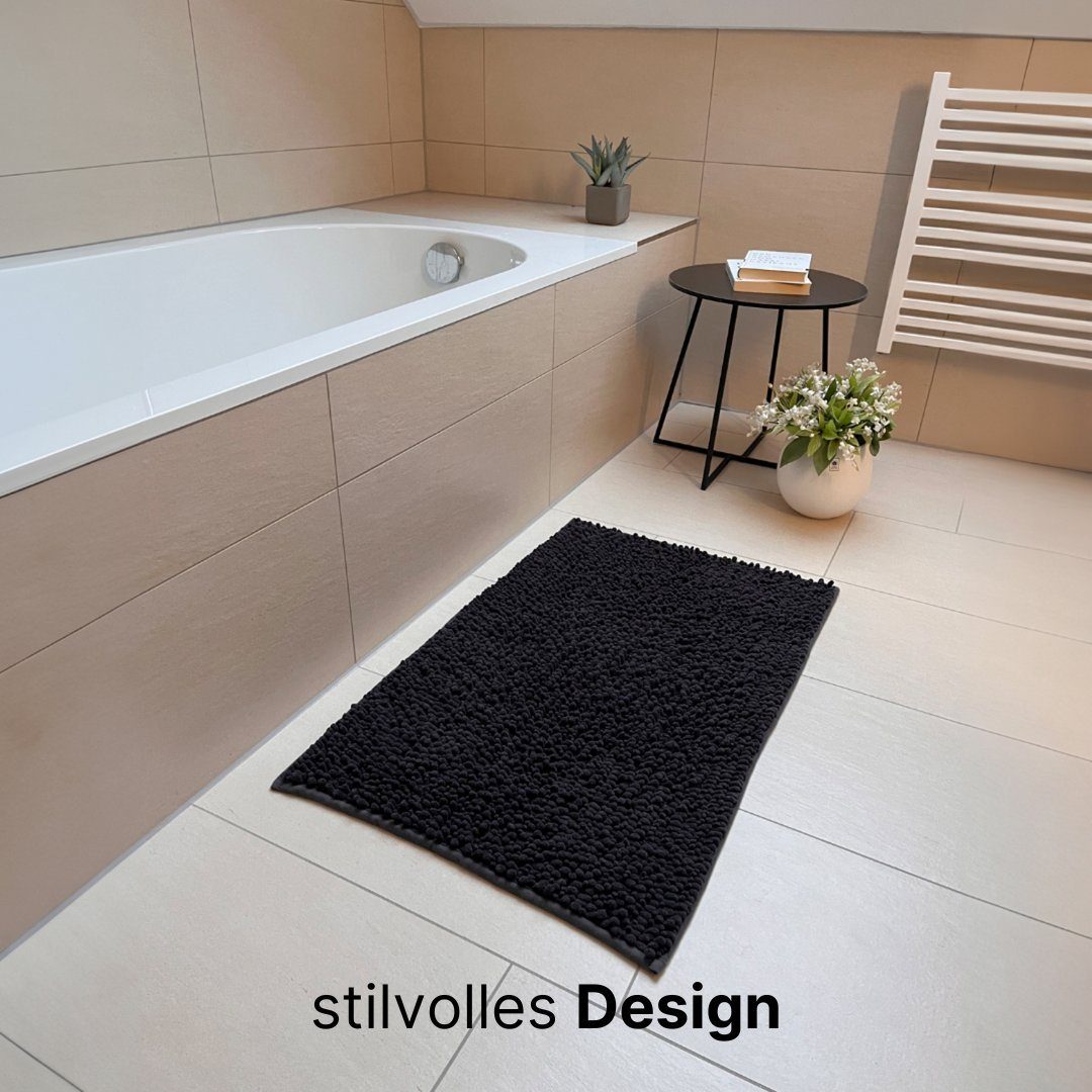 Badematte Badteppich rutschfeste Badematten, weicher und flauschiger Badteppich Novabad, rutschhemmend, beschichtet, Memory Schaum, trockene und schimmelresistente Badedecke, Memory Schaum, schnell trocknend, wasserabsoierend, fußbodenheizungsgeeigne