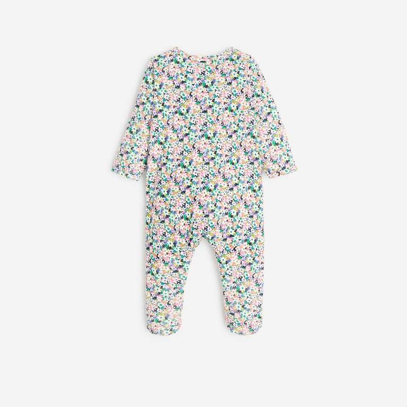 Pyjama bébé fille semi fleuri blanc Catimini