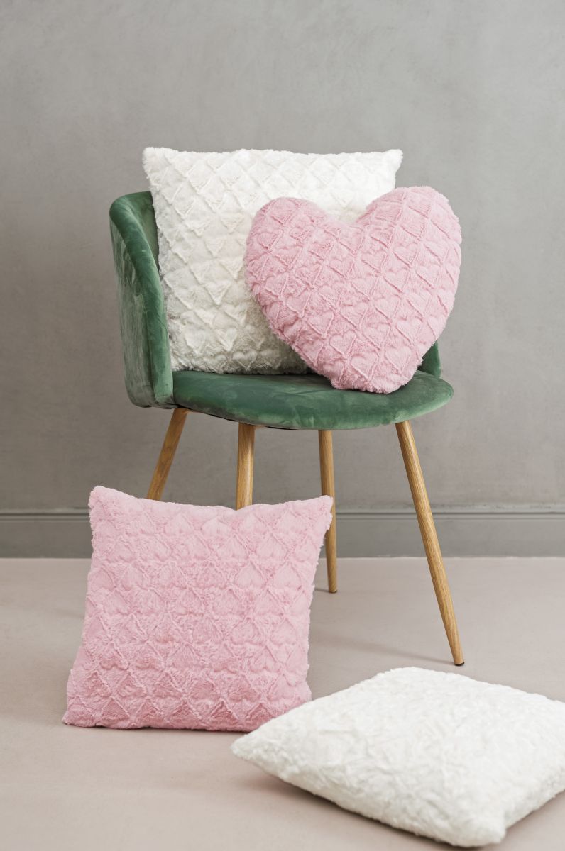 Magma Plüsch Herzkissen Fluffy Hearts Rosa 40 x 35 cm