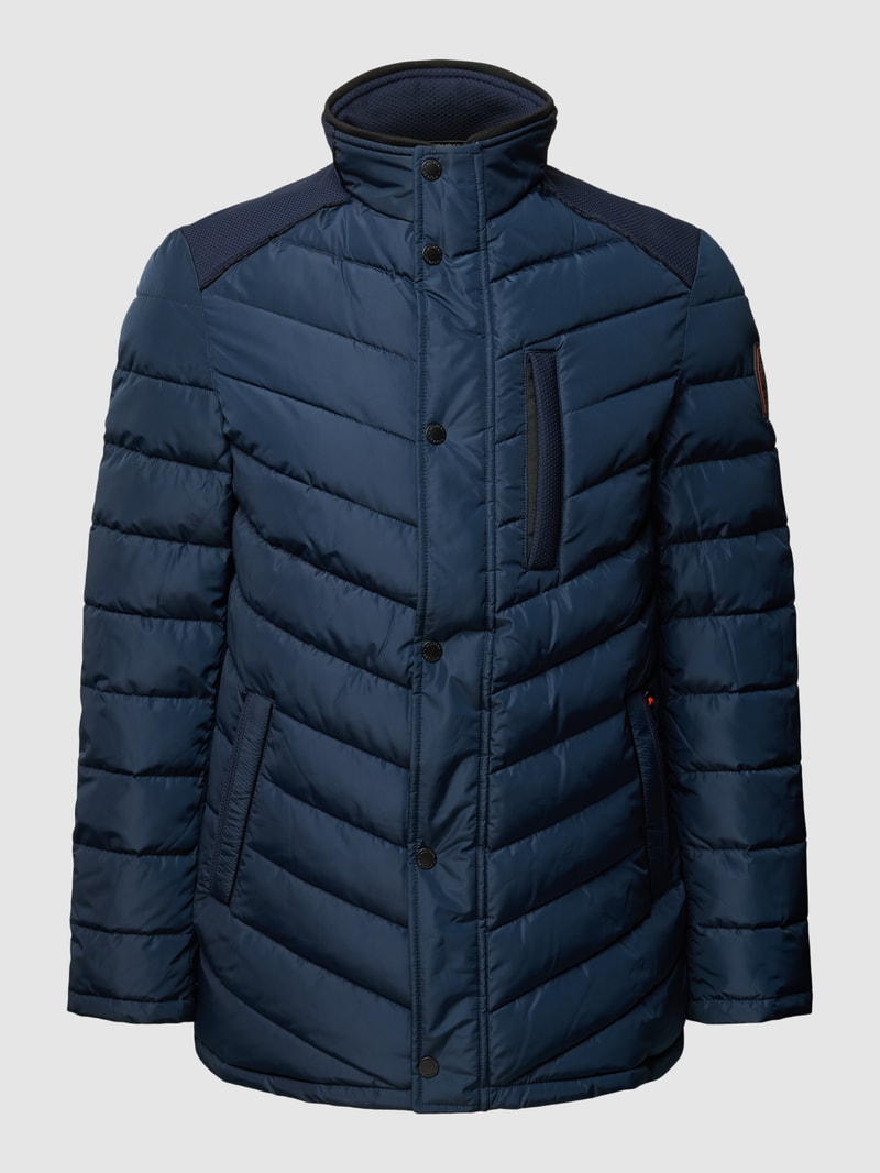 Steppjacke mit Stehkragen in marineblau