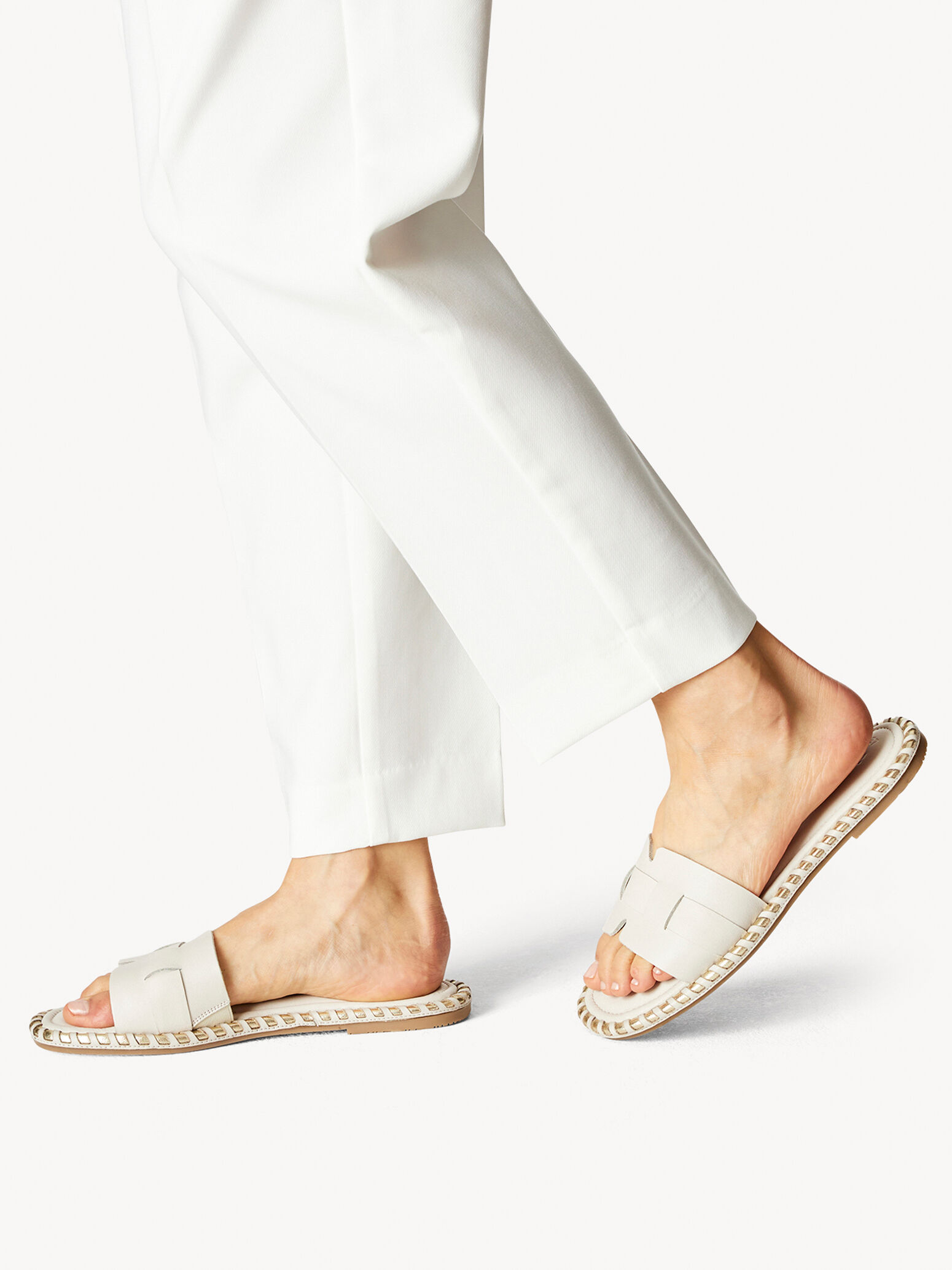 Mule en cuir - beige