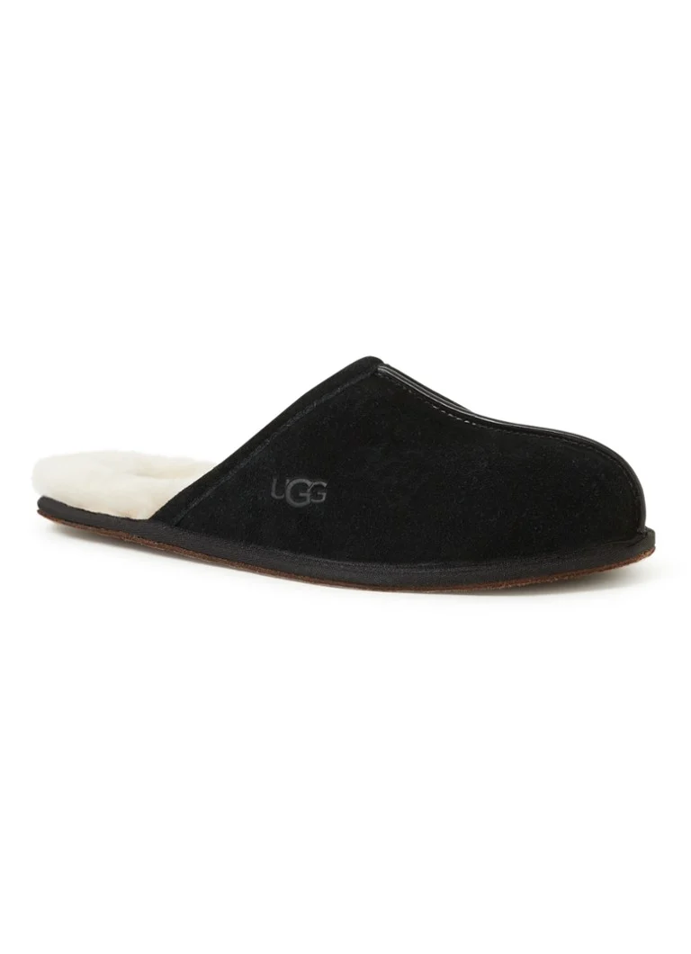 Papuci UGG Scuff din piele întoarsă căptușiți cu piele de oaie