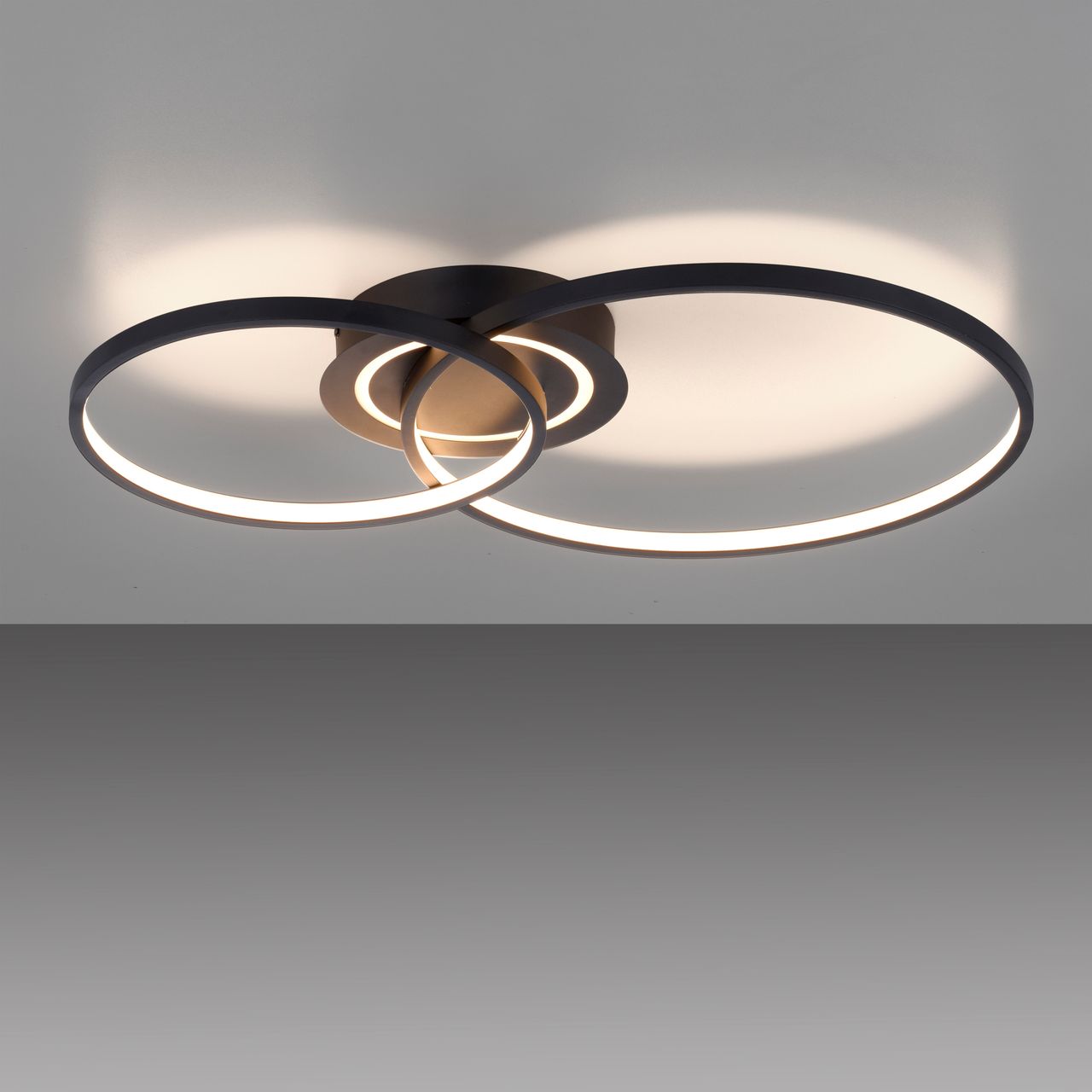 JUST LIGHT Deckenleuchte ASMINA, separat steuerbar, Memoryfunktion, Schwarz