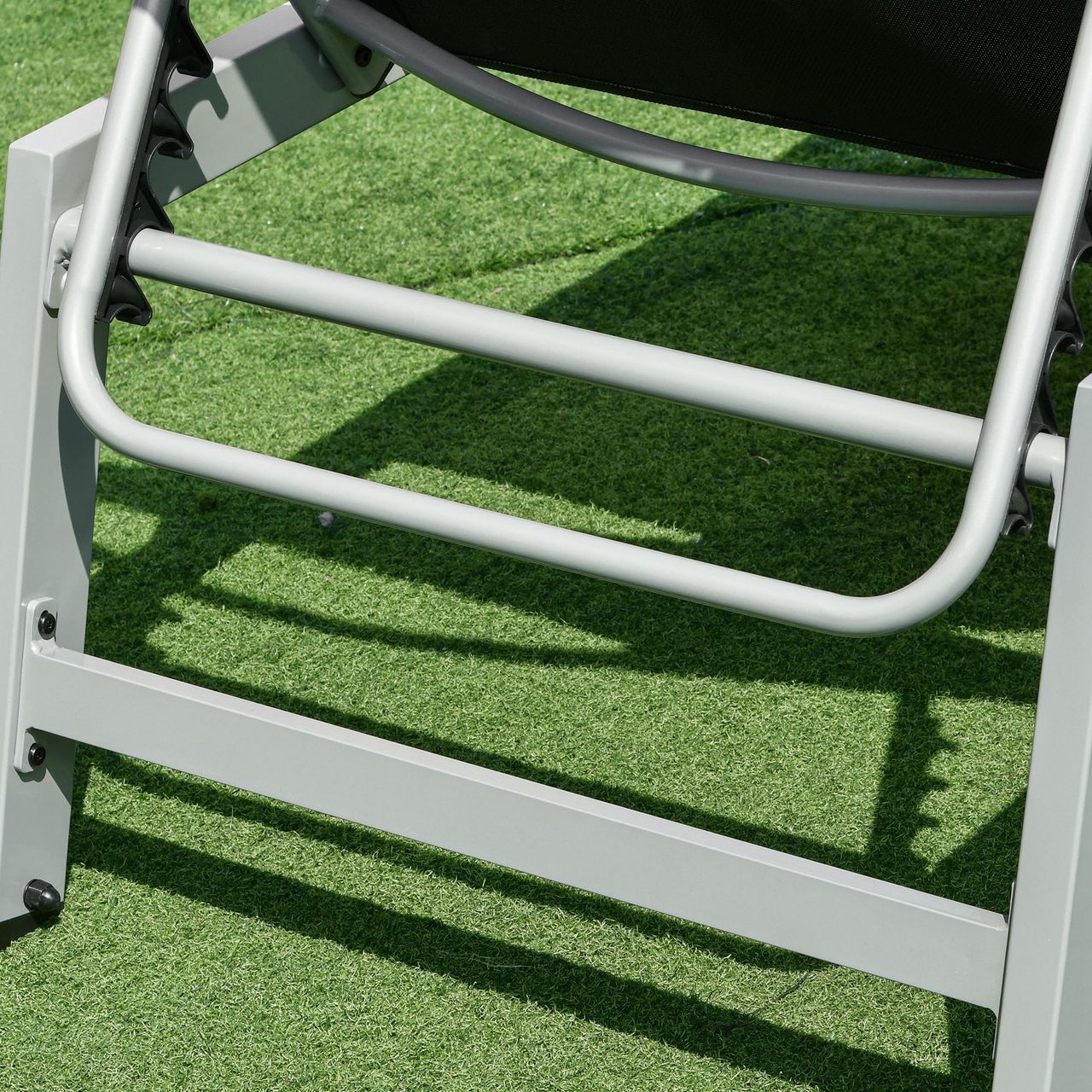 Outsunny Sonnenliege Gartenliege 5-stufige Rückenlehne Aluminium Schwarz