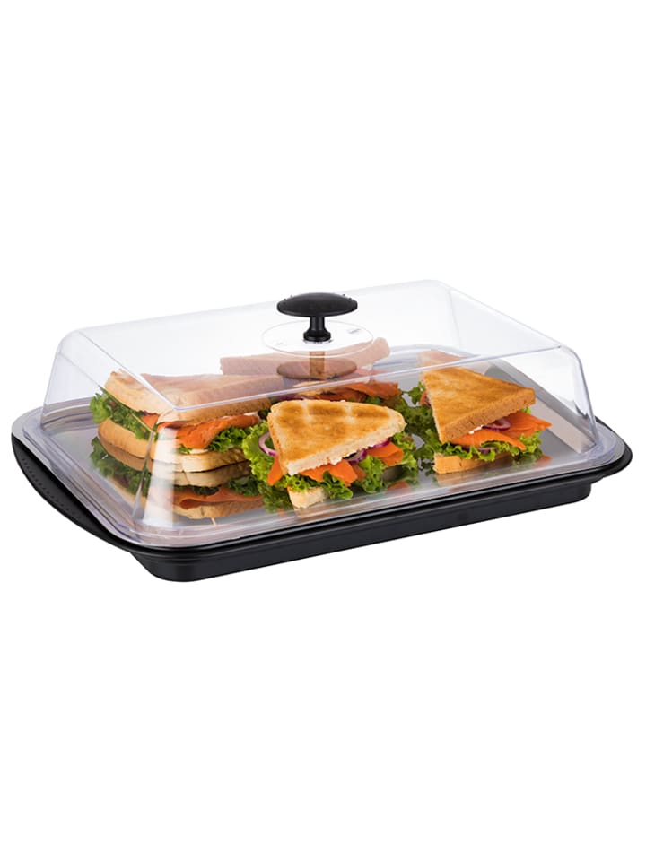 APS 6-tlg. Thermo Tablett Set in Schwarz/Transparent 43 x 29 cm, H: 14 cm günstig kaufen onesize