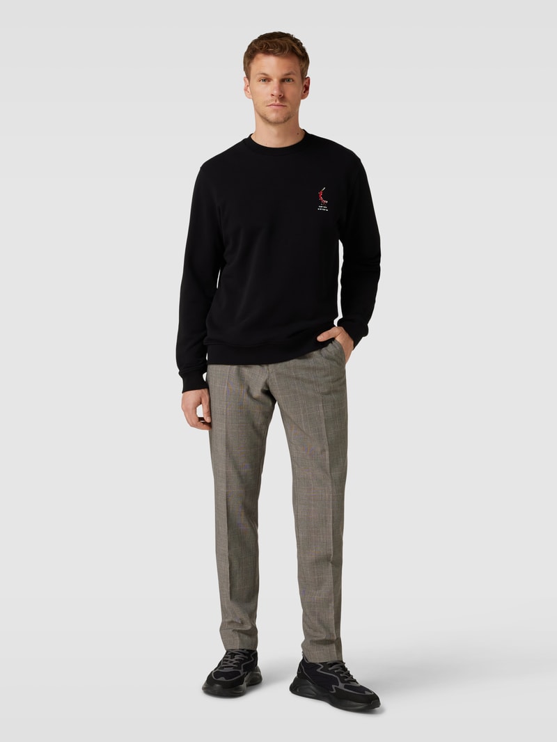 Sweatshirt mit Stitching-Detail Modell 'BAARO PIXXEL' in schwarz