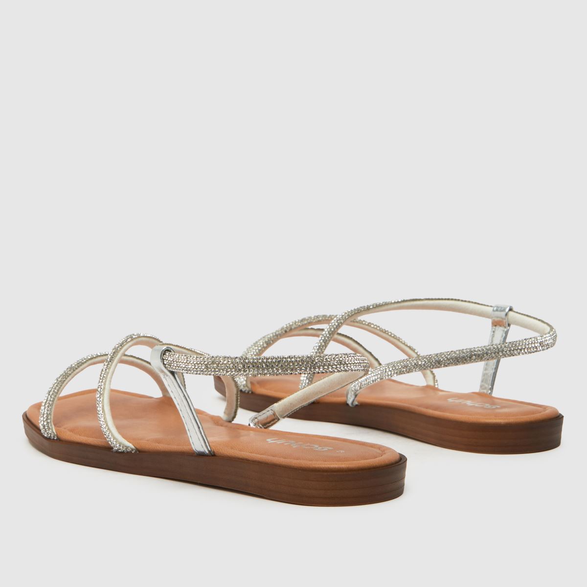 Schuh Tracey díszítésű pántos szandálok ezüst színben