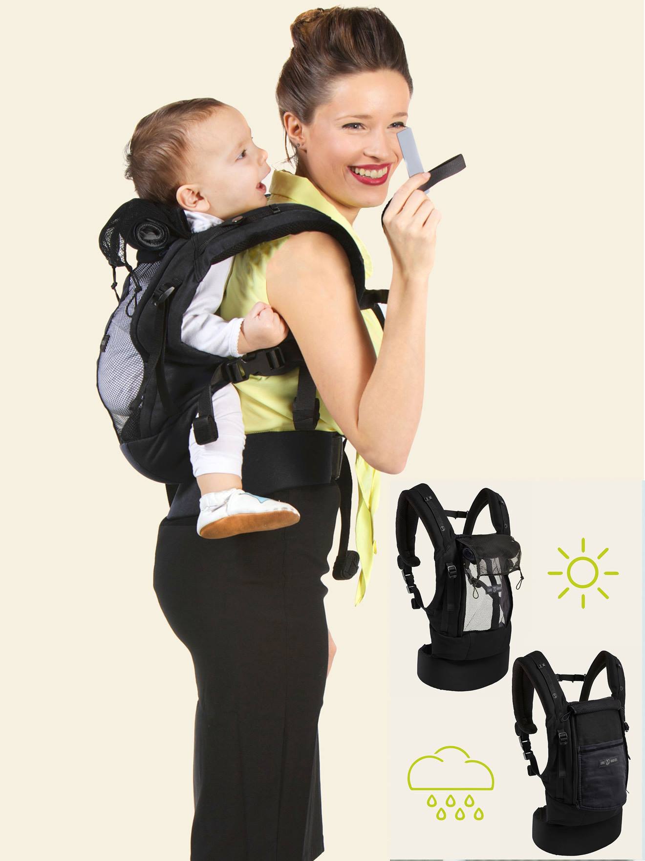 Physiologische Babytrage PhysioCarrier LOVE RADIUS by JPMBB - schwarz/anthrazit
