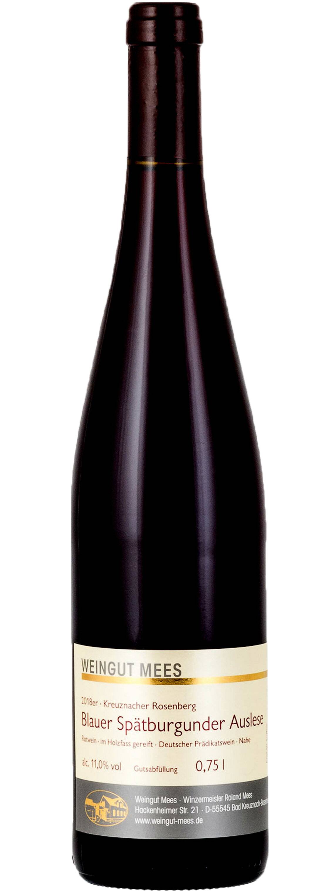 Weingut Mees Spätburgunder Rotwein Auslese edelsüss Rosenberg Weingut Mees 2018