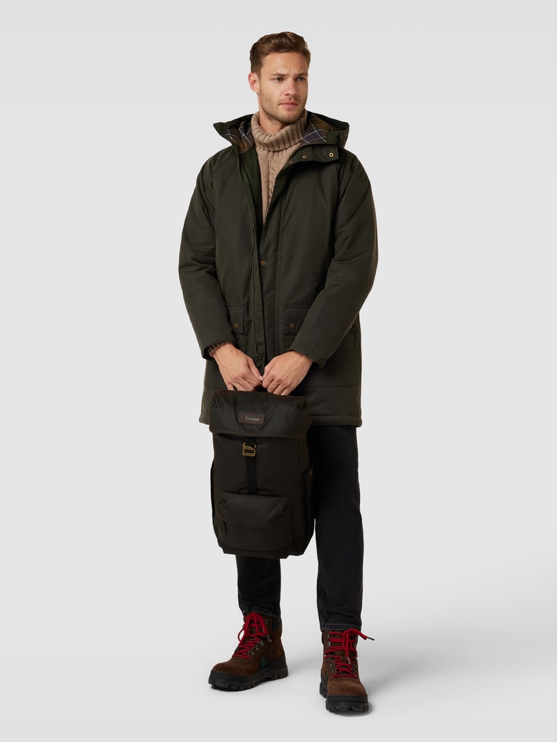 Rucksack mit Label-Patch Modell 'BARBOUR ESSENTILA WAX BAC' in olivgrün