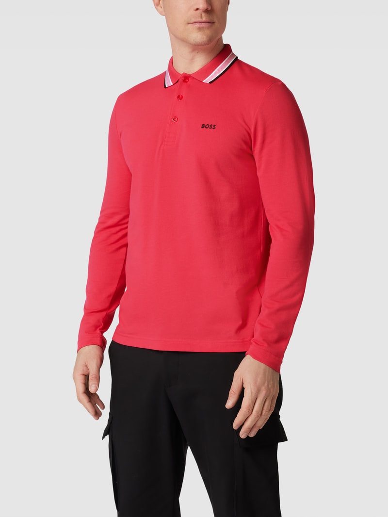 Poloshirt mit langen Ärmeln Modell 'PLISY' in pink