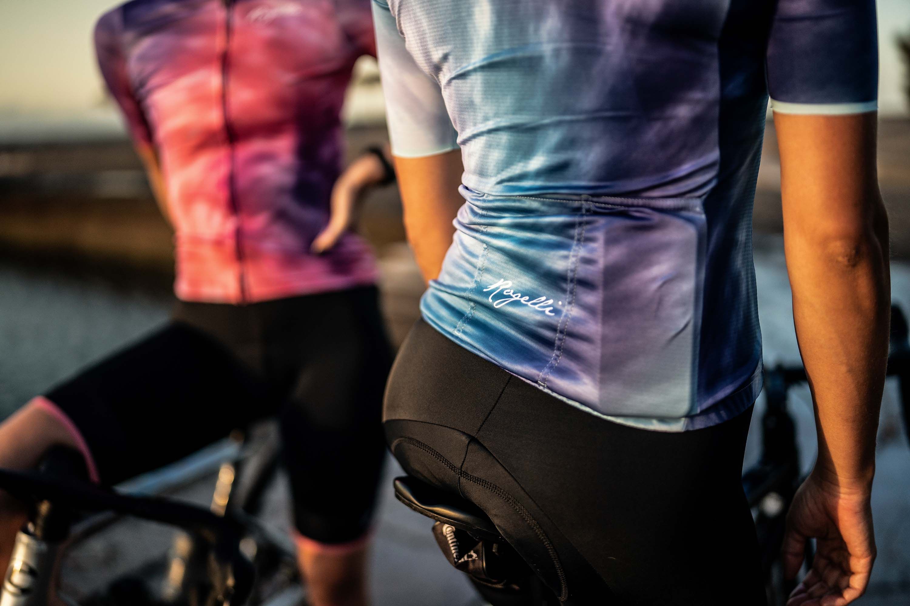 Rogelli Tie Dye Blau Damen Radtrikot Kurzarm