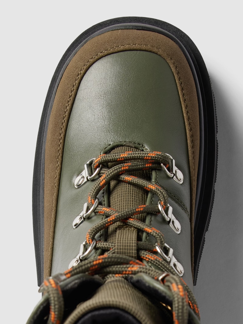 Stiefel mit Colour-Blocking-Design Modell 'BEATRIX' in olivgrün