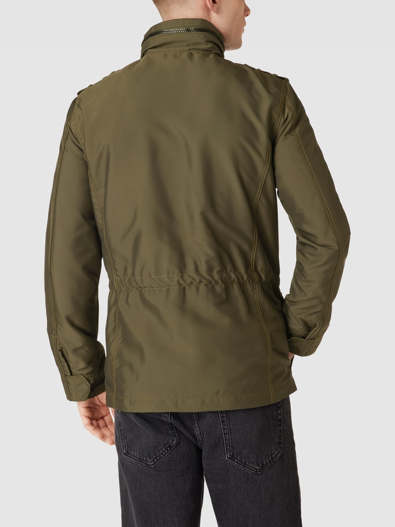 Funktionsjacke mit Stehkragen in olivgrün