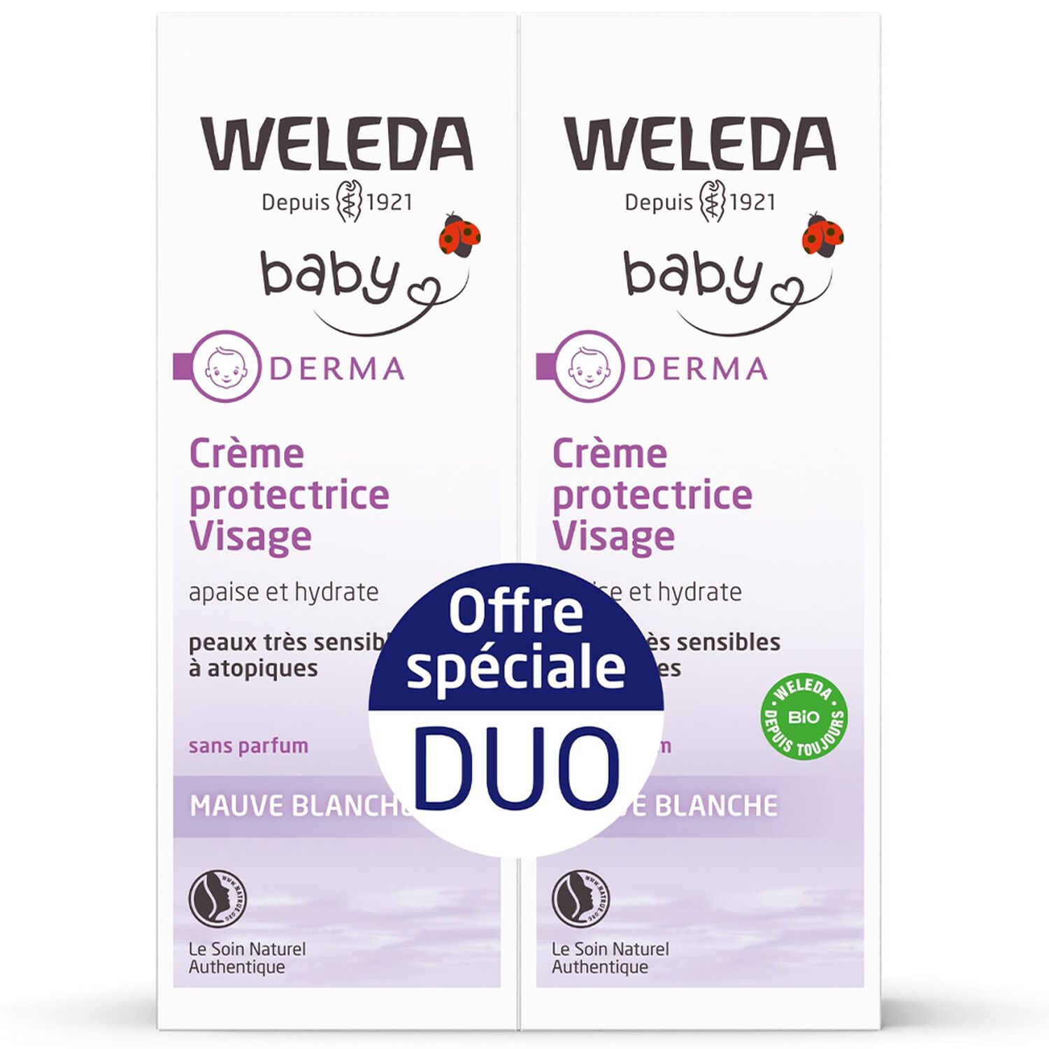 Weleda Bébé Mauve Blanche Duo Crème Protectrice Visage