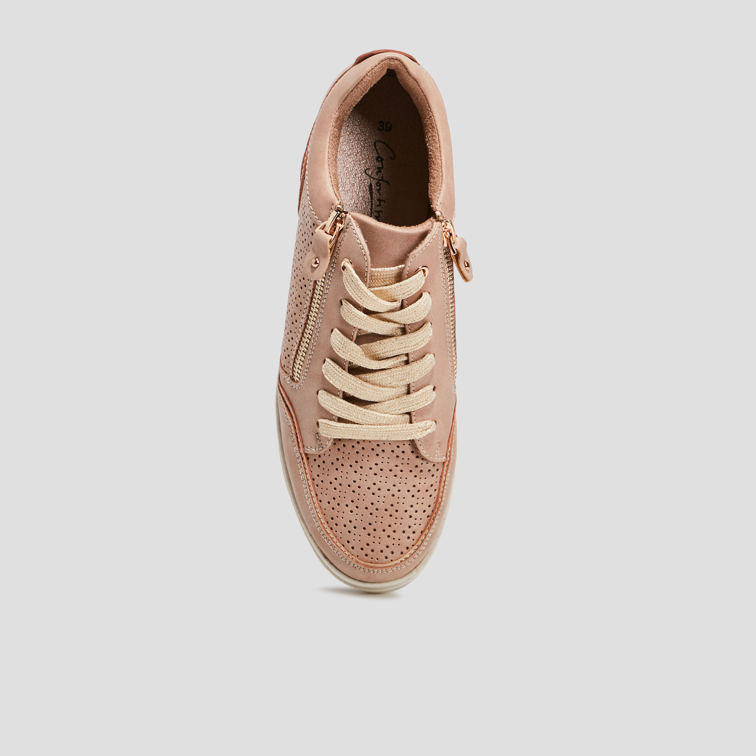 Tennis à lacets zippées rose femme | La Halle