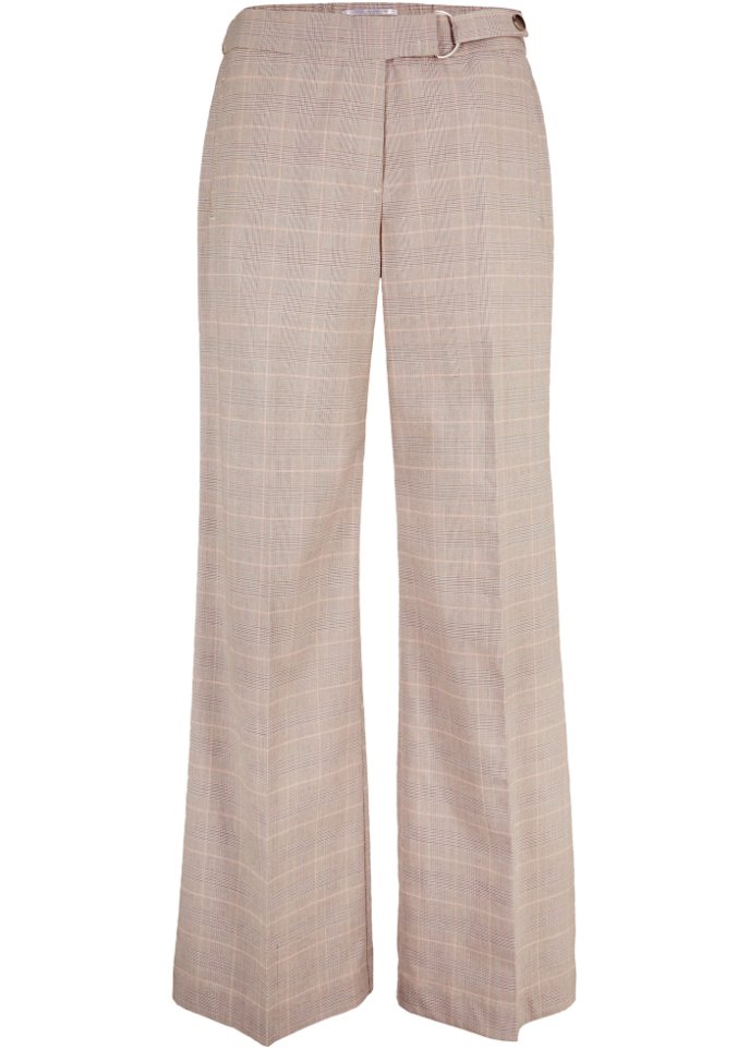 Glencheckhose mit dekorativem Riegel