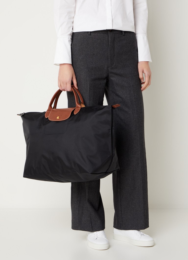 Geantă de călătorie Longchamp Le Pliage L cu detalii din piele