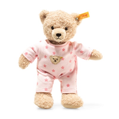 Teddybär Mädchen Baby mit Schlafanzug, 25 cm, rosa