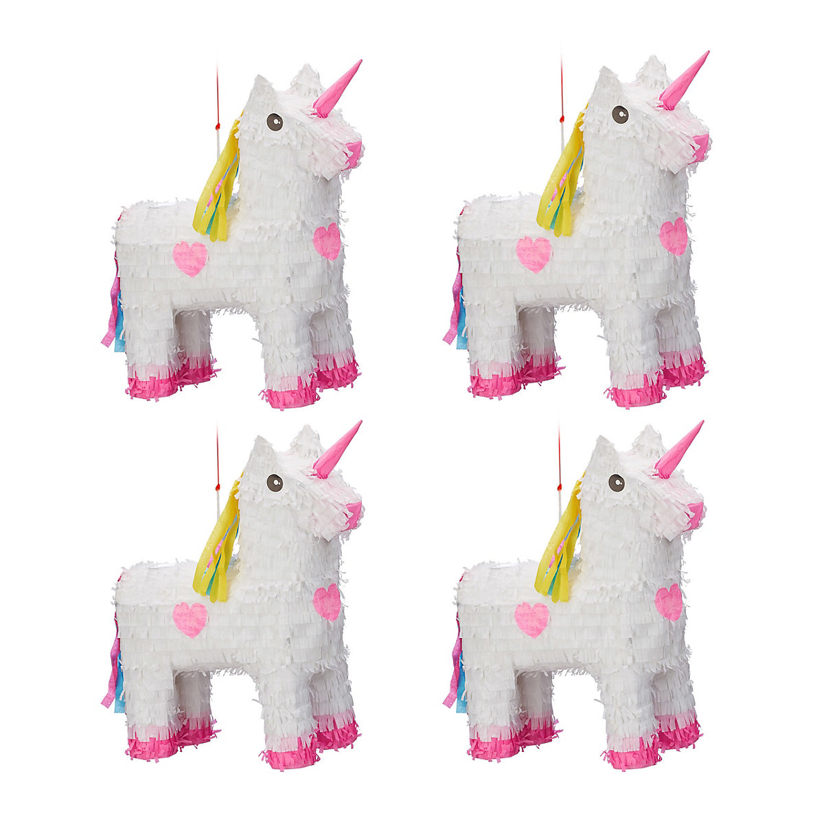 4 x Pinata Einhorn