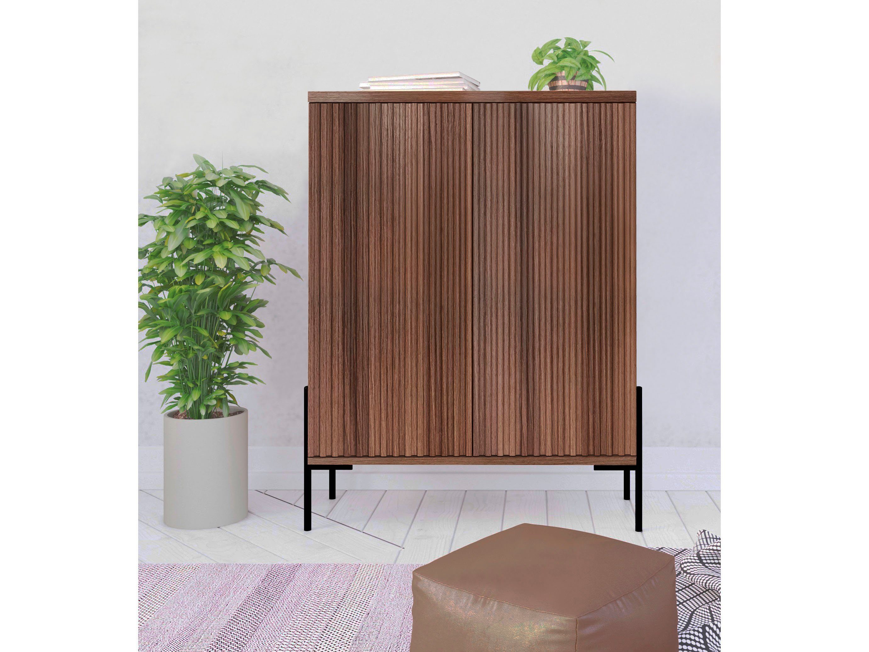 Home affaire Highboard Valloire, mit 1 feste und 1 verstellbare Einlegeboden, Breite 93 cm, Höhe 120 cm