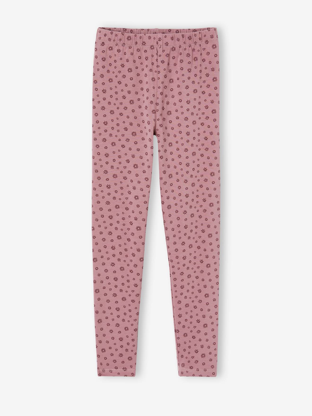 Ensemble robe en molleton et legging fille bois de rose