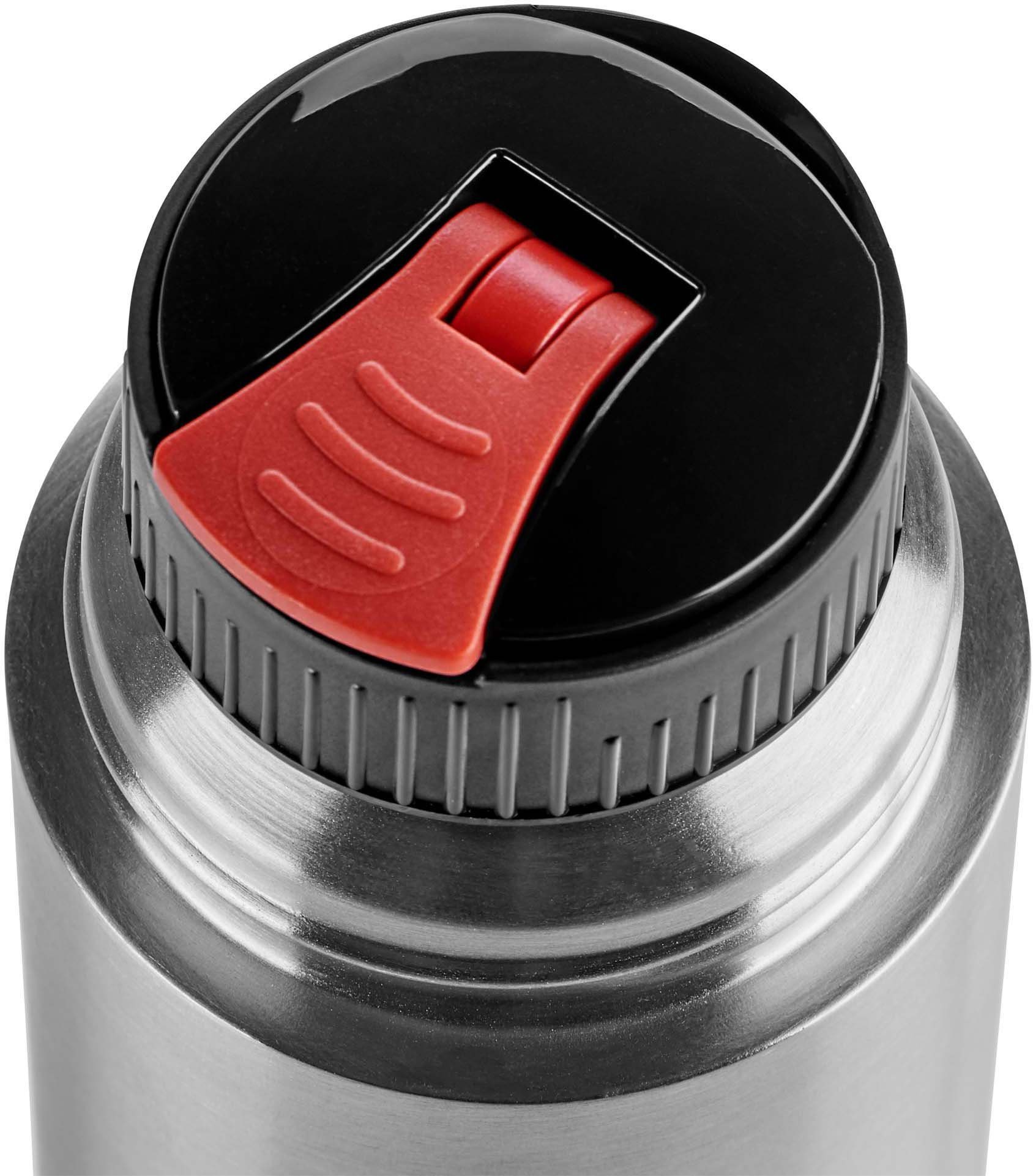 Emsa Isolierflasche Mobilty, Edelstahl schwarz, SAFE LOC-Verschluss, 100% dicht, 12h heiß/24h kalt