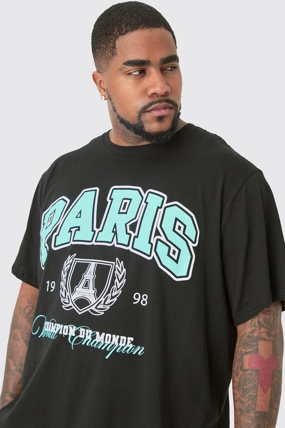 Plus T-Shirt und Shorts mit Paris-Print