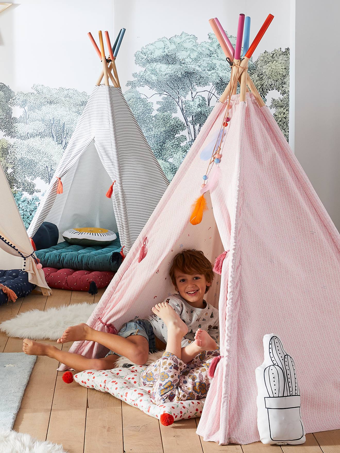 Tipi réversible Petite Sioux rose